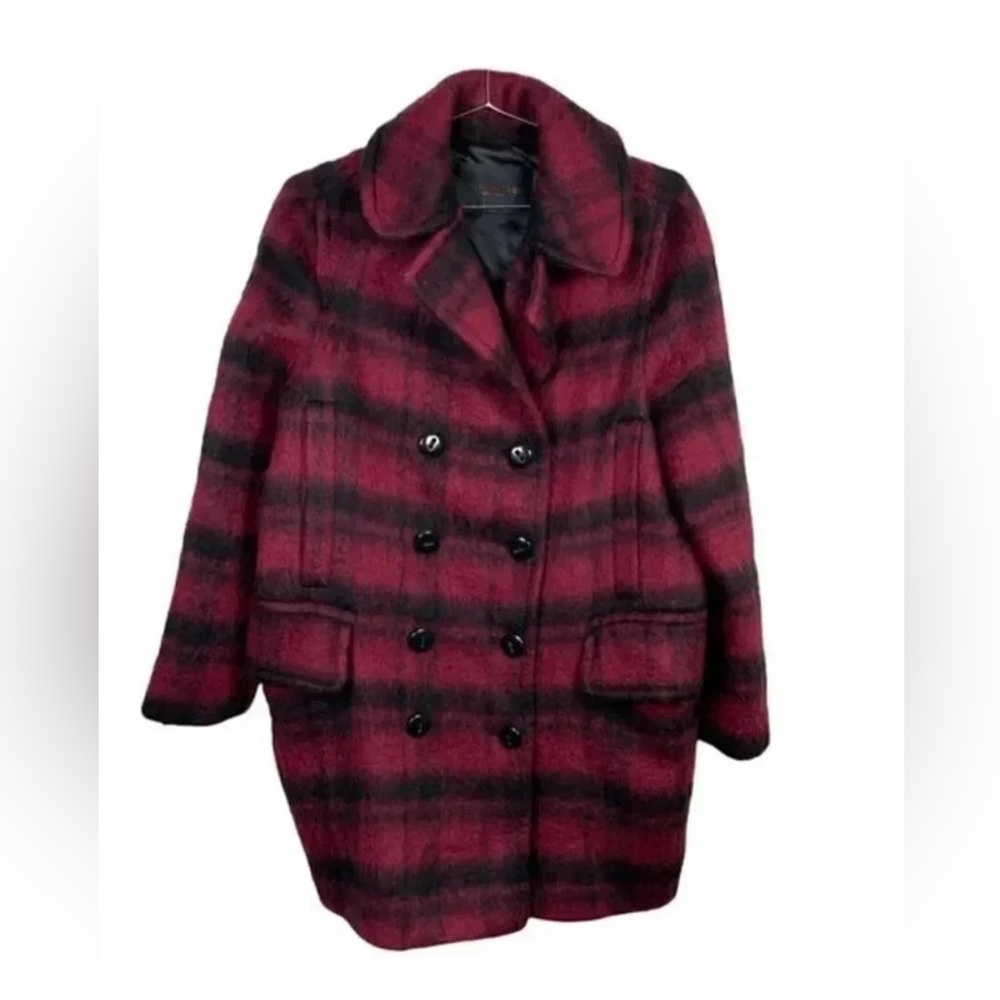Coach Women Plaid Peacoat Jacket Cranberry Red Wool
Blend MRSP$675, like new - Picture 3 of 5